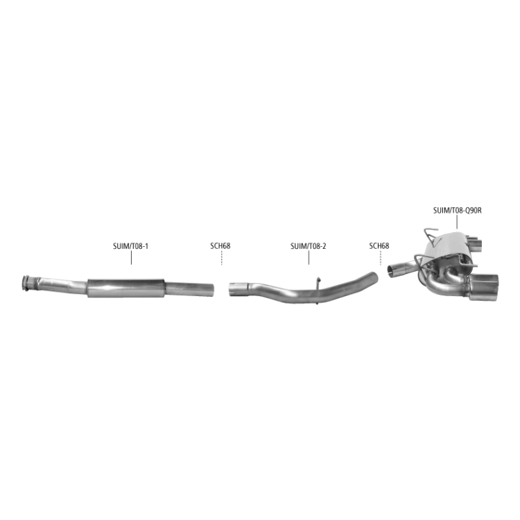 Bastuck Système d'échappement Subaru WRX STI 2.5 L GR Bastuck Système d'échappement Subaru WRX STI 2.5 L GR