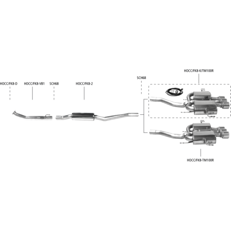 Bastuck Auspuffanlage Honda Type R FK8 2.0 L Bastuck Auspuffanlage Honda Type R FK8 2.0 L