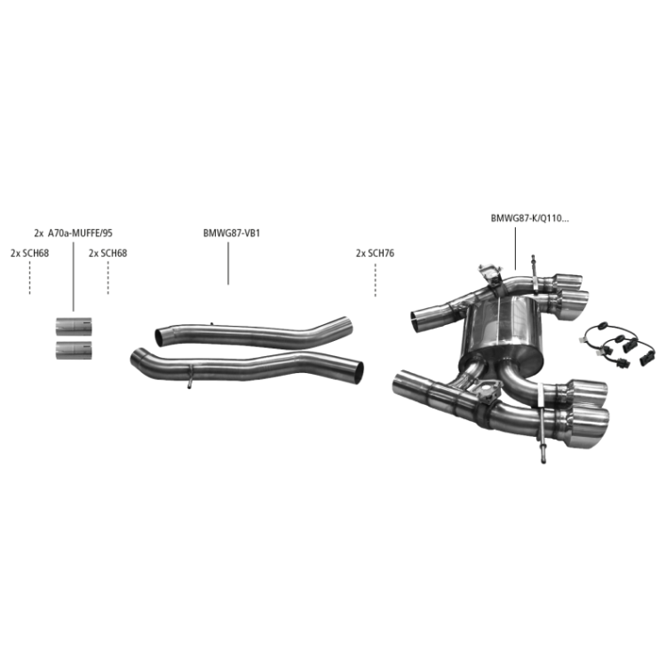 Système d'échappement Bastuck BMW M2 G87 3.0 L Système d'échappement Bastuck BMW M2 G87 3.0 L