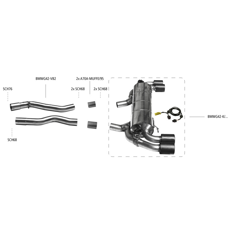 Système d'échappement Bastuck BMW 2er M240I G42 3.0 L 3.0 L Système d'échappement Bastuck BMW 2er M240I G42 3.0 L 3.0 L